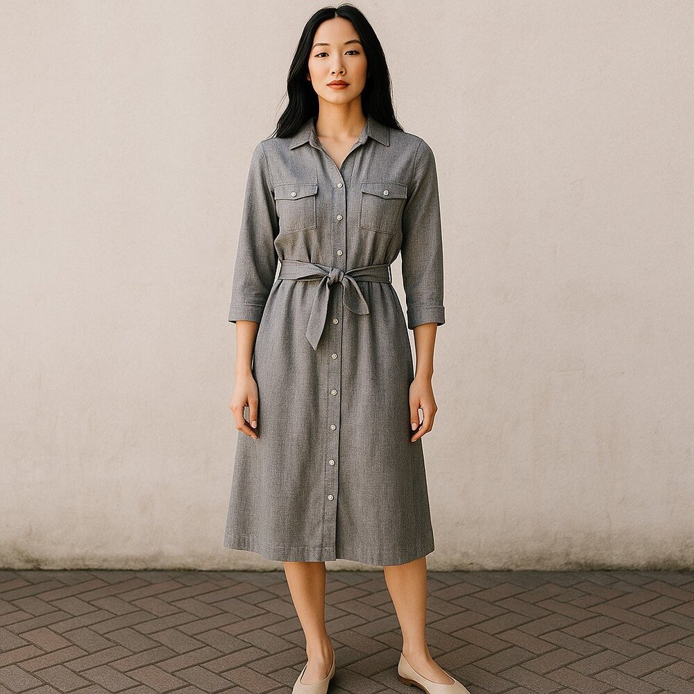 J.McLaughlin Brynn Dress sz Large Grey Viscose - Picture 1 of 7